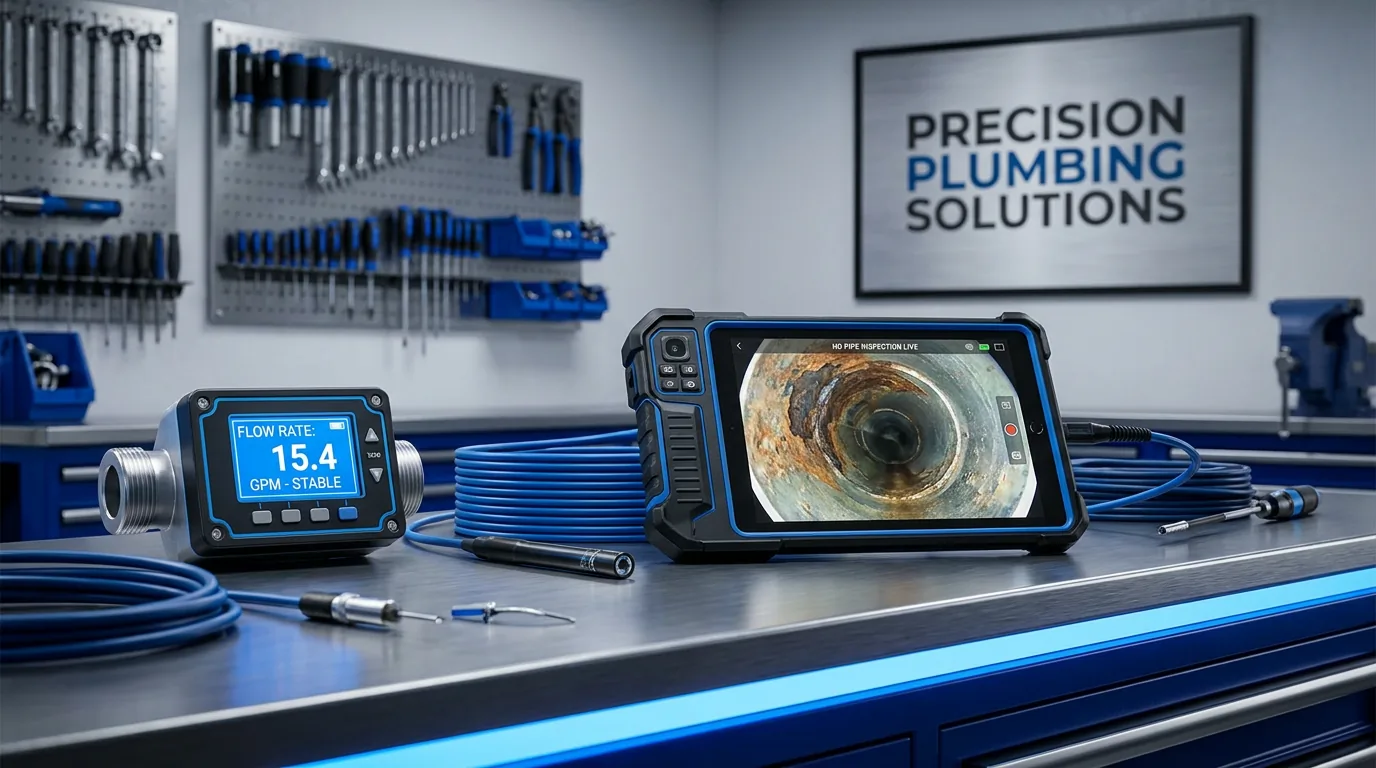 Matériel de diagnostic ACS Plomberie — caméra endoscopique HD et débitmètre numérique